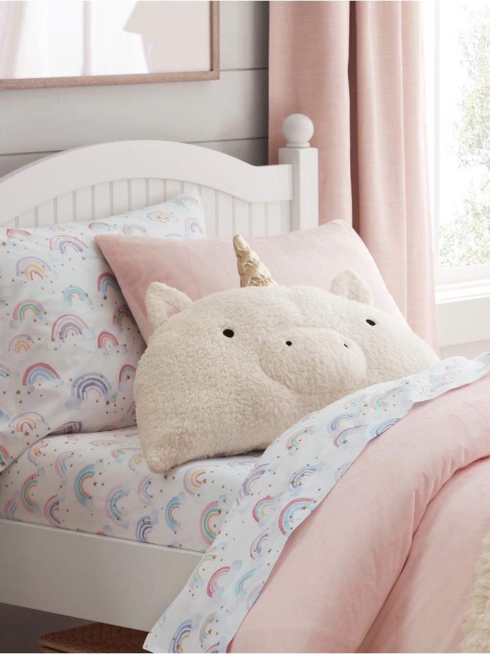 Pottery Barn Kids Rainbow Cloud Organic Cotton Sheet Set- Flannel
